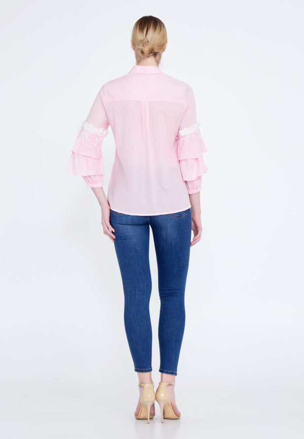 Long Sleeve Solid Color Regular Pink - Image 3