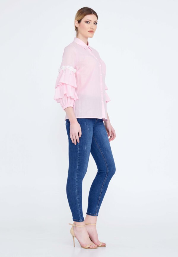 Long Sleeve Solid Color Regular Pink - Image 2