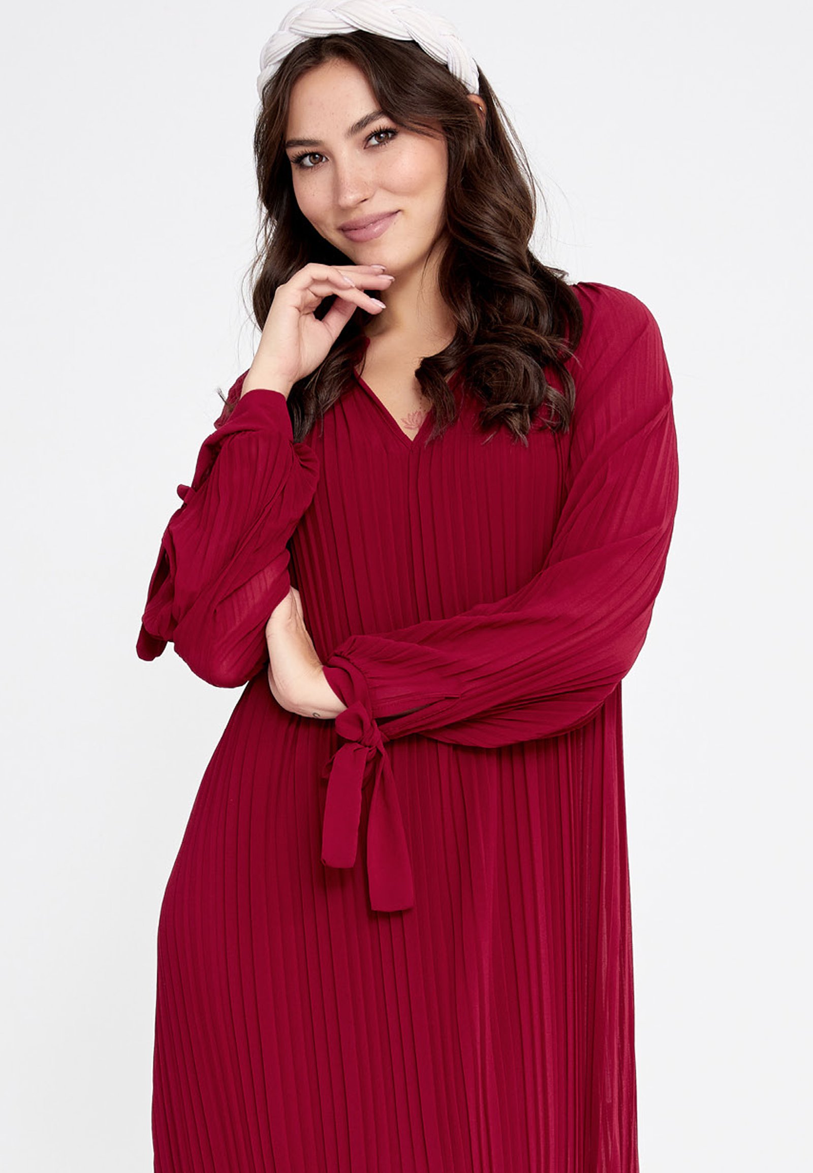 Long Sleeve Mirs Chitton Column Regular Burgundy Casus Oresa