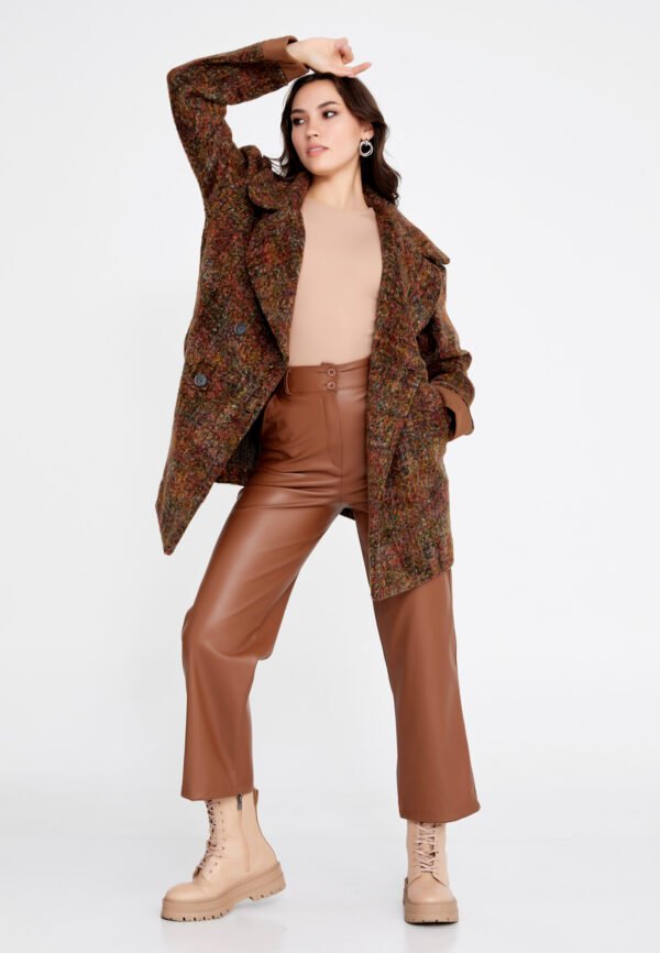 Lana Wack Solid Color Regular Green Coat C - Image 4