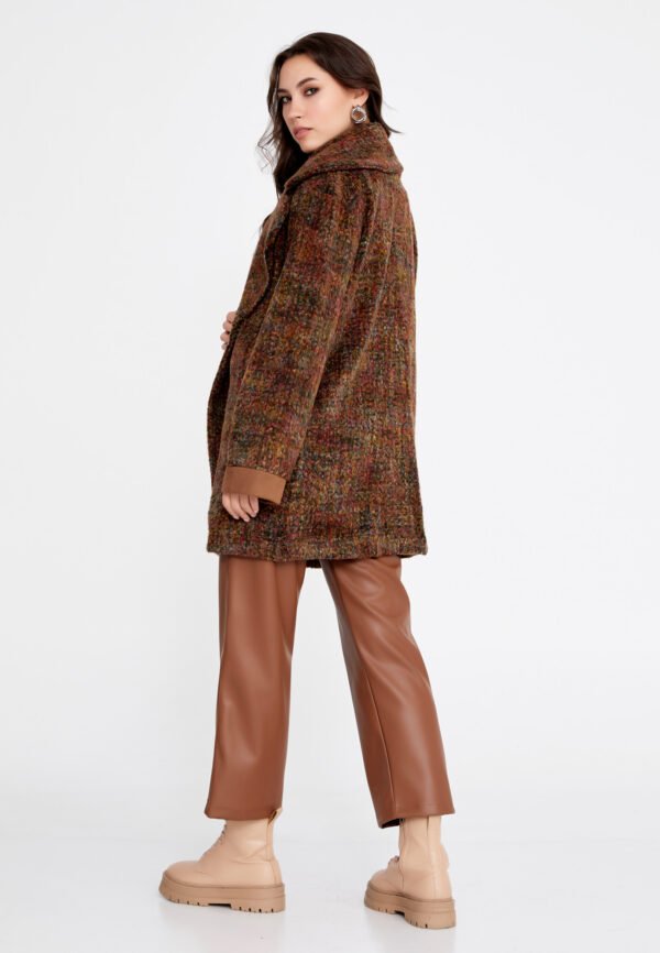 Lana Wack Solid Color Regular Green Coat C - Image 3