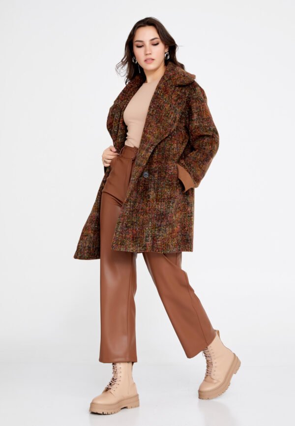 Lana Wack Solid Color Regular Green Coat C - Image 2