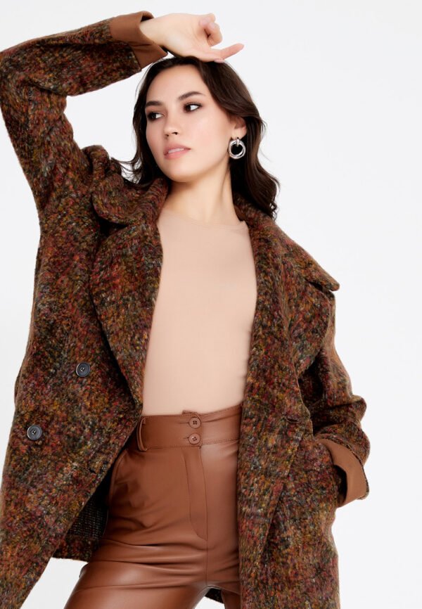 Lana Wack Solid Color Regular Green Coat C