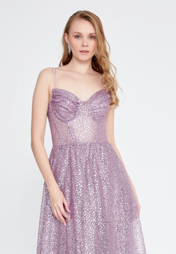 Sleeveless Maxi Sequin Mermaid Regular Purple Evening Dress