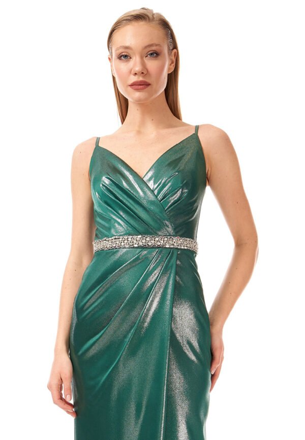 Sleeveless Maxi Polyester Column Regular Green Evening Dress