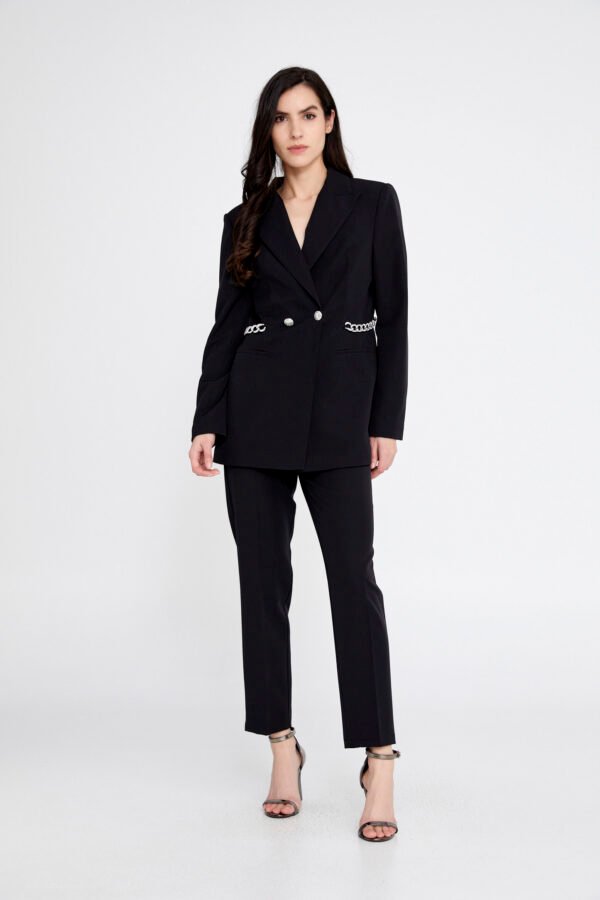 Long Sleeve Regular Black Suit - Image 5