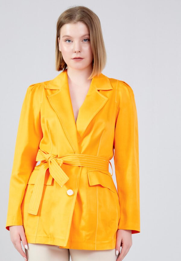 Long Sleeve Polyester Solid Color Regular Yellow Jacket