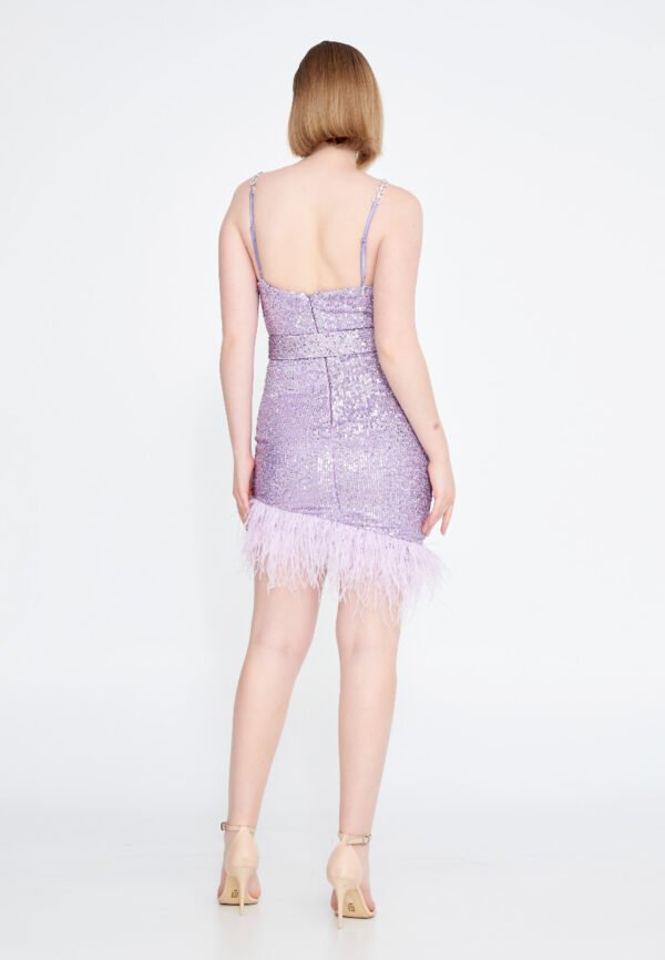 Develess Ms Sequin Column Regular Purple Cocktail Dress - Image 3