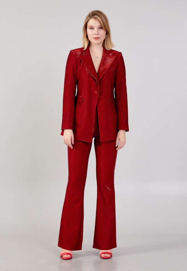 Long Sleeve Regular Red Suit - Image 4
