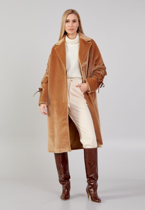 Wool Solid Color Regular Brown Coat - Image 7