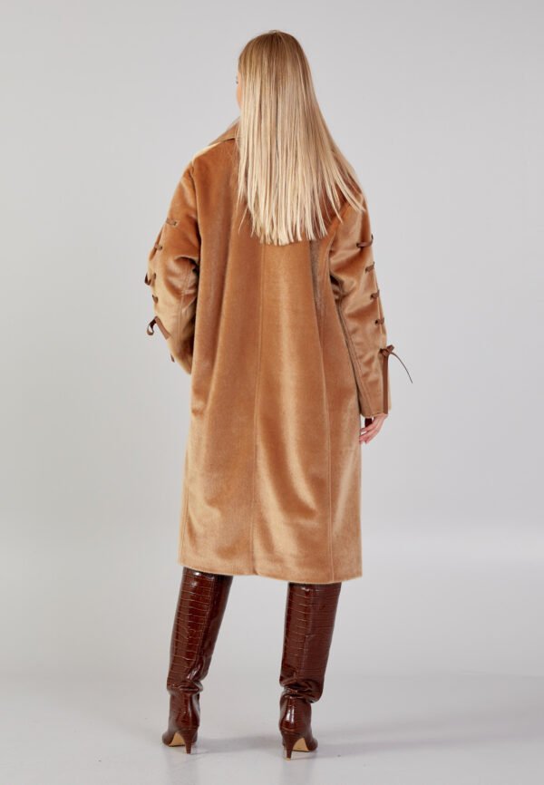 Wool Solid Color Regular Brown Coat - Image 6