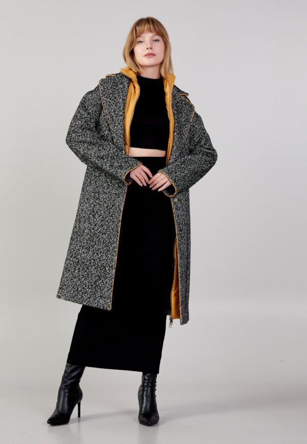Wool Solid Color Regular Black Coat - Image 2