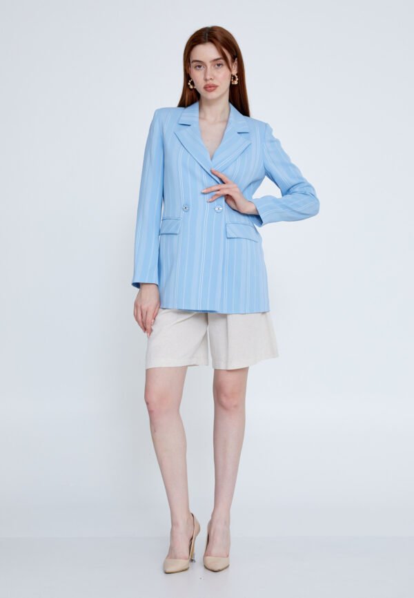Long Sleeve Regular Blue Jacket - Image 4