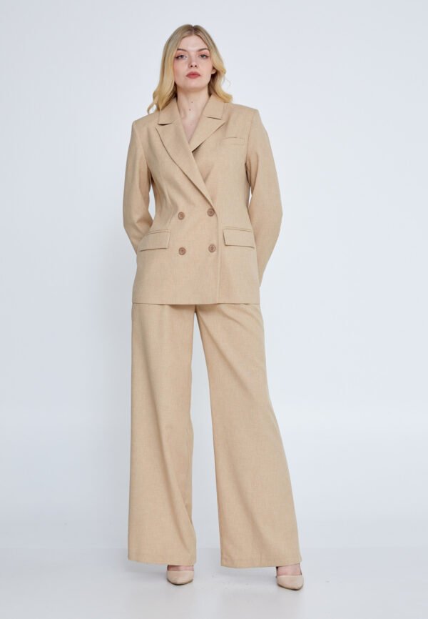 Long Sleeve Linen Solid Color Regular Beige Jacket